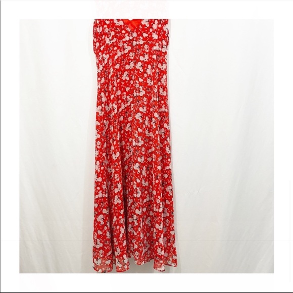 NEW ZARA Floral Tie Shoulder Midi Dress - Picture 6 of 11